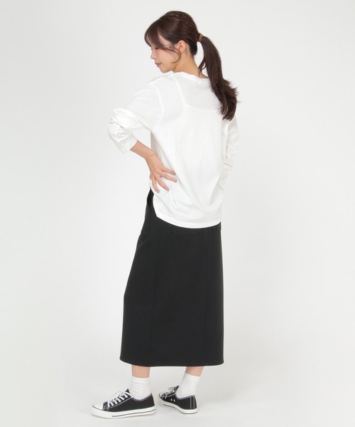 ikka(イッカ)の「ダンボールニットタイトスカート(スカート・レディース・モカ/ベージュ/ブラック・L/M)」の5枚目の写真