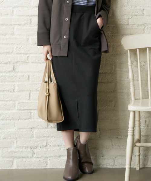 ikka(イッカ)の「ダンボールニットタイトスカート(スカート・レディース・モカ/ベージュ/ブラック・L/M)」の22枚目の写真