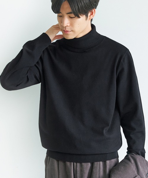 coca(coca)(コカ)の「【WEB限定セール】メンズスリムタートルネックニット(ニット/セーター・メンズ・アイボリー/ブラック・M/L/XL)」の2枚目の写真
