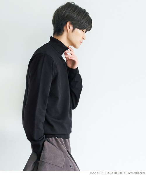 coca(coca)(コカ)の「【WEB限定セール】メンズスリムタートルネックニット(ニット/セーター・メンズ・アイボリー/ブラック・M/L/XL)」の11枚目の写真