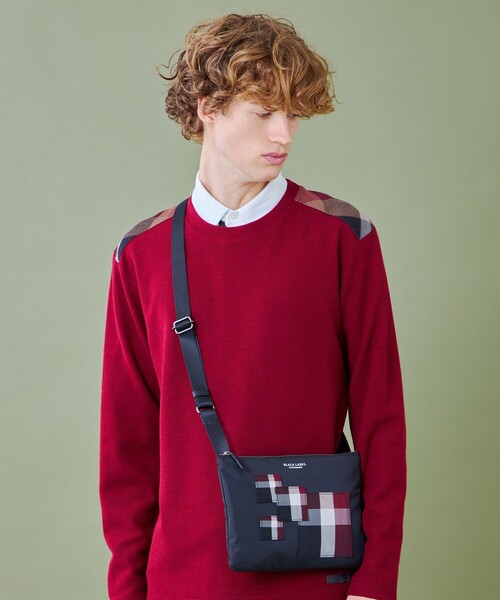 BLACK LABEL CRESTBRIDGE(ブラックレーベル・クレストブリッジ)の「【WEB限定】パッチワーククレストブリッジチェックサコッシュ(ショルダーバッグ・メンズ・ベージュ系その他/レッド系その他3・FREE)」の1枚目の写真