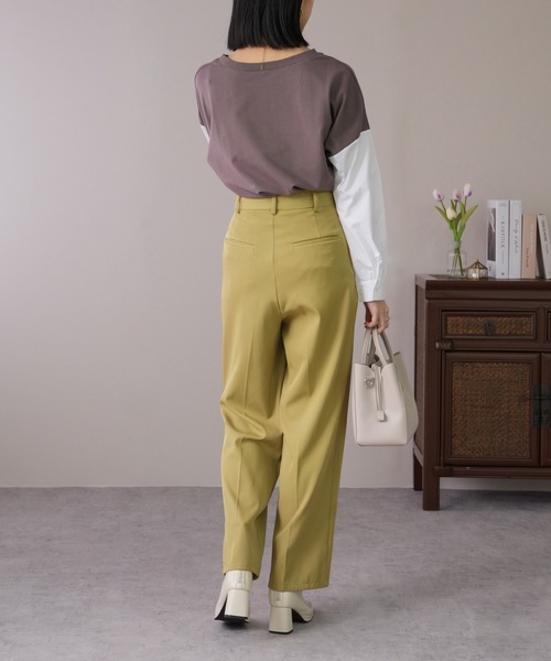 IAMUSE(アイアミューズ)の「【1枚でレイヤー風】袖ドッキングカットソー S0430【IAMUSE】(Tシャツ/カットソー・レディース・ブラウン/ブラック/ブラック系/ホワイト系/グレー・FREE)」の8枚目の写真