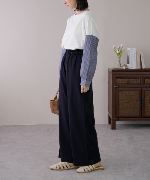 IAMUSE(アイアミューズ)の「【1枚でレイヤー風】袖ドッキングカットソー S0430【IAMUSE】(Tシャツ/カットソー・レディース・ブラウン/ブラック/ブラック系/ホワイト系/グレー・FREE)」の21枚目の写真