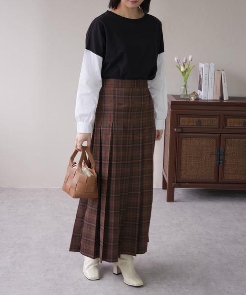 IAMUSE(アイアミューズ)の「【1枚でレイヤー風】袖ドッキングカットソー S0430【IAMUSE】(Tシャツ/カットソー・レディース・ブラウン/ブラック/ブラック系/ホワイト系/グレー・FREE)」の19枚目の写真
