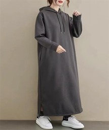 裏起毛 フードパーカー ワンピース