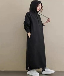 Dream garden（ドリームガーデン）の「裏起毛　フードパーカー ワンピース（ワンピース）」