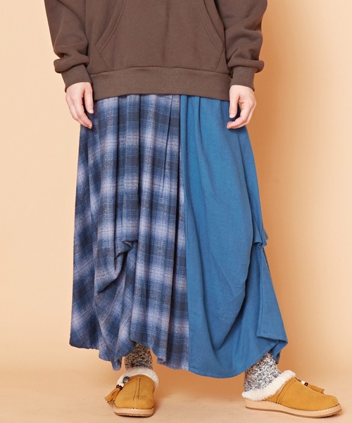 チャイハネ(チャイハネ)の「【チャイハネ】チェックラースカート(スカート・レディース・グレー/イエロー/ブルー・FREE)」の3枚目の写真