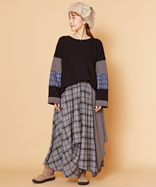 チャイハネ(チャイハネ)の「【チャイハネ】チェックラースカート(スカート・レディース・グレー/イエロー/ブルー・FREE)」の5枚目の写真