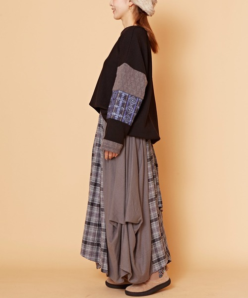 チャイハネ(チャイハネ)の「【チャイハネ】チェックラースカート(スカート・レディース・グレー/イエロー/ブルー・FREE)」の6枚目の写真