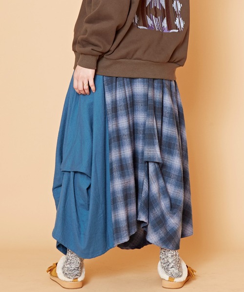 チャイハネ(チャイハネ)の「【チャイハネ】チェックラースカート(スカート・レディース・グレー/イエロー/ブルー・FREE)」の17枚目の写真