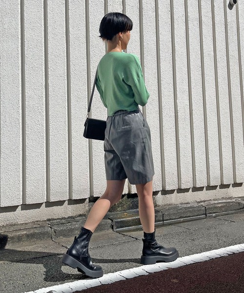 Jewelobe（ジュエローブ）の「フロントノットクロップドニット（ニット/セーター・レディース・ブラック/アイボリー/グリーン/ホワイト・FREE）」の22枚目の写真
