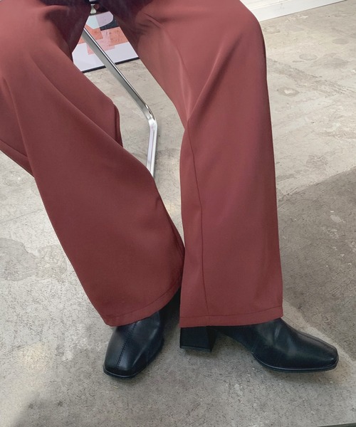 Futier land(フューティアランド)の「スクエアトゥオーバーヒールブーツ(ブーツ・レディース・キャメル/ブラウン/ブラック/アイボリー/グレイッシュベージュ・36/37/38/39/40)」の6枚目の写真