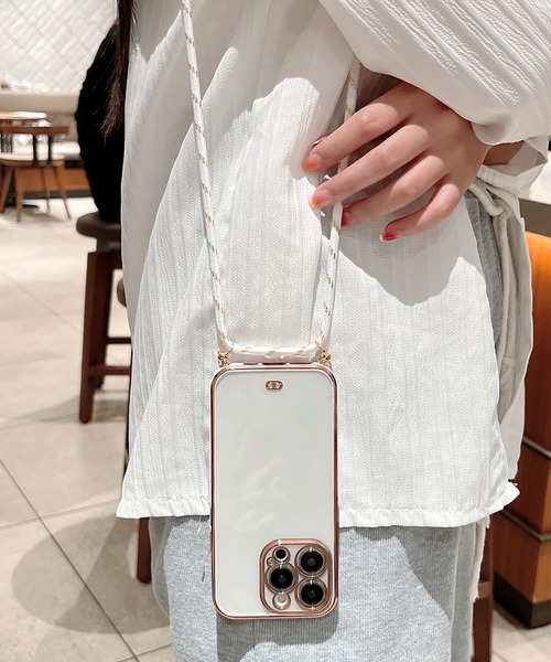 TeddyShop（テディショップ）の「【iPhone14用】サイドカラークリアネックストラップ付ケース（スマホケース/カバー・メンズ・ホワイト/パープル/ブラック/レッド/ピンク/グリーン・ONE SIZE）」の15枚目の写真