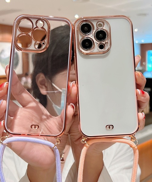 TeddyShop（テディショップ）の「【iPhone14用】サイドカラークリアネックストラップ付ケース（スマホケース/カバー・メンズ・ホワイト/パープル/ブラック/レッド/ピンク/グリーン・ONE SIZE）」の14枚目の写真
