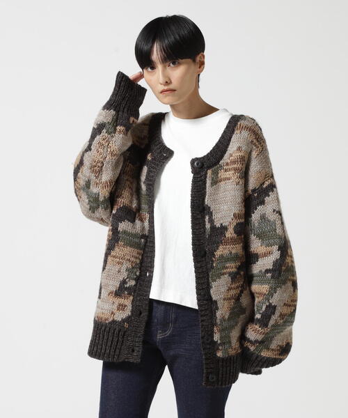 AVIREX（アヴィレックス）の「2WAY PATTERN KNIT TOPS/ 2ウェイ パターンニットトップス/ カーディガン（カーディガン/ボレロ・レディース・オリーブ系1/アイボリー・F）」の15枚目の写真