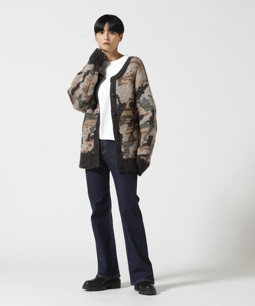 AVIREX（アヴィレックス）の「2WAY PATTERN KNIT TOPS/ 2ウェイ パターンニットトップス/ カーディガン（カーディガン/ボレロ・レディース・オリーブ系1/アイボリー・F）」の16枚目の写真