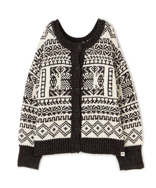 AVIREX（アヴィレックス）の「2WAY PATTERN KNIT TOPS/ 2ウェイ パターンニットトップス/ カーディガン（カーディガン/ボレロ・レディース・オリーブ系1/アイボリー・F）」の7枚目の写真