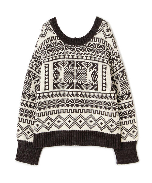 AVIREX（アヴィレックス）の「2WAY PATTERN KNIT TOPS/ 2ウェイ パターンニットトップス/ カーディガン（カーディガン/ボレロ・レディース・オリーブ系1/アイボリー・F）」の8枚目の写真