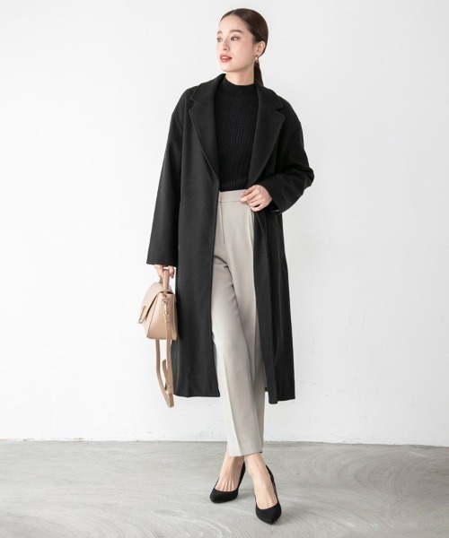 M.deux（エムドゥ）の「ビッグカラーコート（チェスターコート・レディース・ブラック/その他/グレイッシュベージュ・MEDIUM）」の4枚目の写真