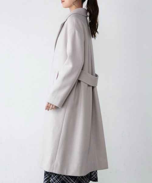 M.deux（エムドゥ）の「ビッグカラーコート（チェスターコート・レディース・ブラック/その他/グレイッシュベージュ・MEDIUM）」の9枚目の写真