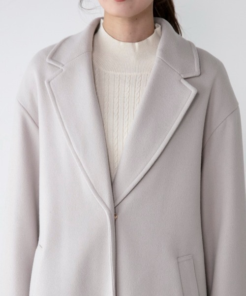 M.deux（エムドゥ）の「ビッグカラーコート（チェスターコート・レディース・ブラック/その他/グレイッシュベージュ・MEDIUM）」の11枚目の写真