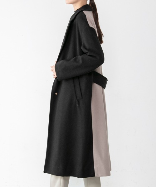 M.deux（エムドゥ）の「ビッグカラーコート（チェスターコート・レディース・ブラック/その他/グレイッシュベージュ・MEDIUM）」の14枚目の写真