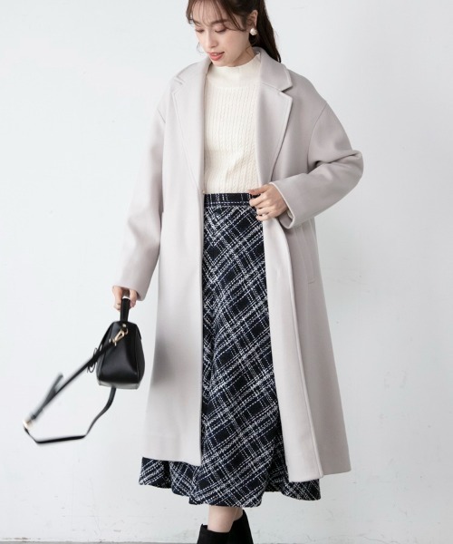 M.deux（エムドゥ）の「ビッグカラーコート（チェスターコート・レディース・ブラック/その他/グレイッシュベージュ・MEDIUM）」の18枚目の写真