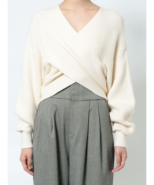 EMODA（エモダ）の「ワイドクロスニット（ニット/セーター・レディース・ピンク/ブラック/アイボリー・FREE）」の11枚目の写真