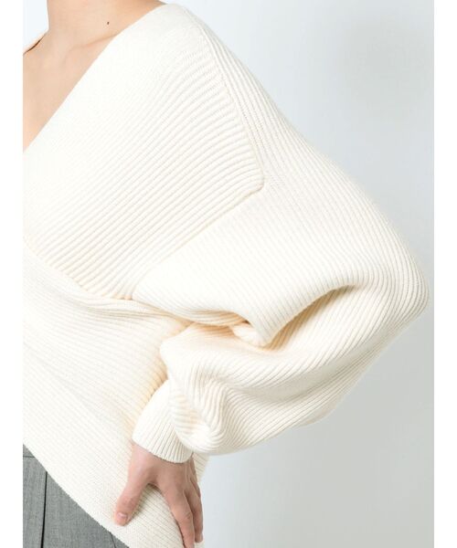 EMODA（エモダ）の「ワイドクロスニット（ニット/セーター・レディース・ピンク/ブラック/アイボリー・FREE）」の15枚目の写真