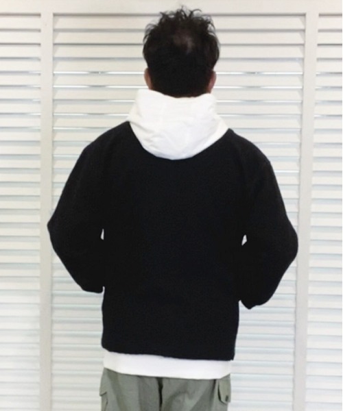 Alil(アリル)の「【Alil】アリル ボア Vネック ブルゾン カーディガン 大人カジュアル(ブルゾン・メンズ・グレイッシュベージュ/チャコールグレー/ブラック・LARGE/SMALL/MEDIUM)」の6枚目の写真