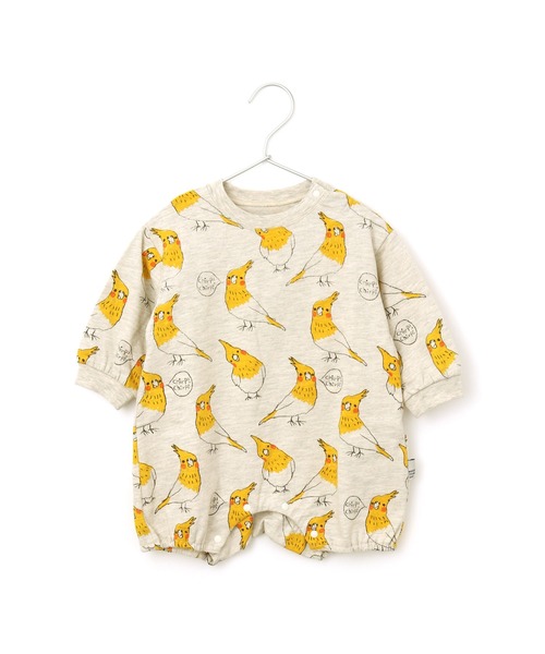 MAKE YOUR DAY（メイクユアデイ）の「インコ総柄ロンパース（ロンパース・キッズ・ベージュ/ライトグレー/オフホワイト・70/80）」の13枚目の写真