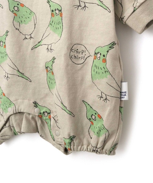 MAKE YOUR DAY（メイクユアデイ）の「インコ総柄ロンパース（ロンパース・キッズ・ベージュ/ライトグレー/オフホワイト・70/80）」の17枚目の写真