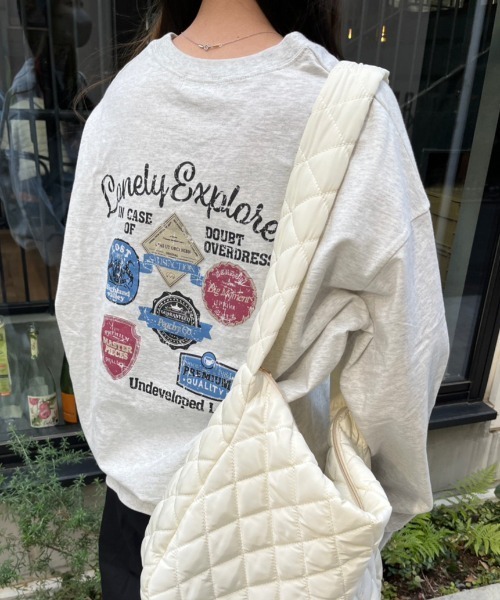 nemne store（ネンネストア）の「【低身長用サイズあり】アソート刺繍・プリントロンT（Tシャツ/カットソー・レディース・オフホワイト/ブルー/ホワイト系その他/オートミール・SMALL/MEDIUM）」の11枚目の写真