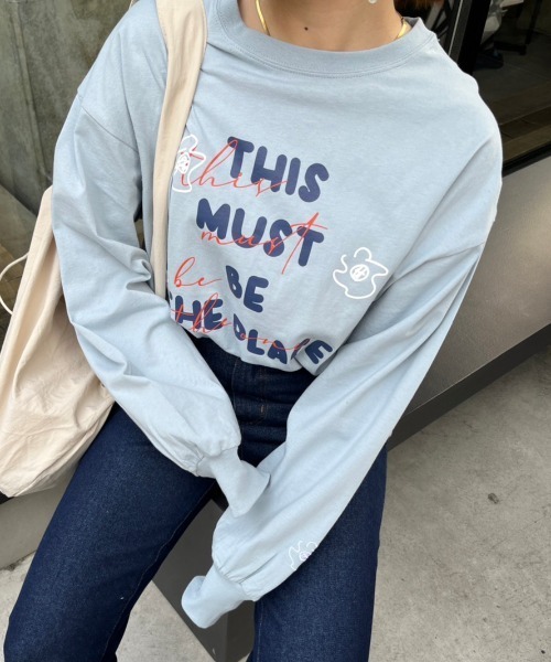 nemne store（ネンネストア）の「【低身長用サイズあり】アソート刺繍・プリントロンT（Tシャツ/カットソー・レディース・オフホワイト/ブルー/ホワイト系その他/オートミール・SMALL/MEDIUM）」の15枚目の写真