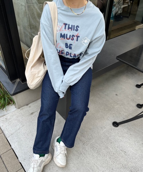 nemne store（ネンネストア）の「【低身長用サイズあり】アソート刺繍・プリントロンT（Tシャツ/カットソー・レディース・オフホワイト/ブルー/ホワイト系その他/オートミール・SMALL/MEDIUM）」の18枚目の写真