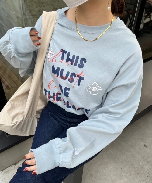 nemne store（ネンネストア）の「【低身長用サイズあり】アソート刺繍・プリントロンT（Tシャツ/カットソー・レディース・オフホワイト/ブルー/ホワイト系その他/オートミール・SMALL/MEDIUM）」の16枚目の写真