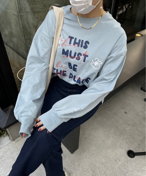 nemne store（ネンネストア）の「【低身長用サイズあり】アソート刺繍・プリントロンT（Tシャツ/カットソー・レディース・オフホワイト/ブルー/ホワイト系その他/オートミール・SMALL/MEDIUM）」の17枚目の写真