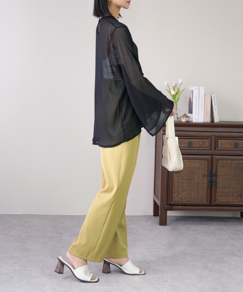 IAMUSE（アイアミューズ）の「スリットスリーブシアーブラウス S0893【IAMUSE】（シャツ/ブラウス・レディース・ミント/ブラック/アイボリー・FREE）」の18枚目の写真