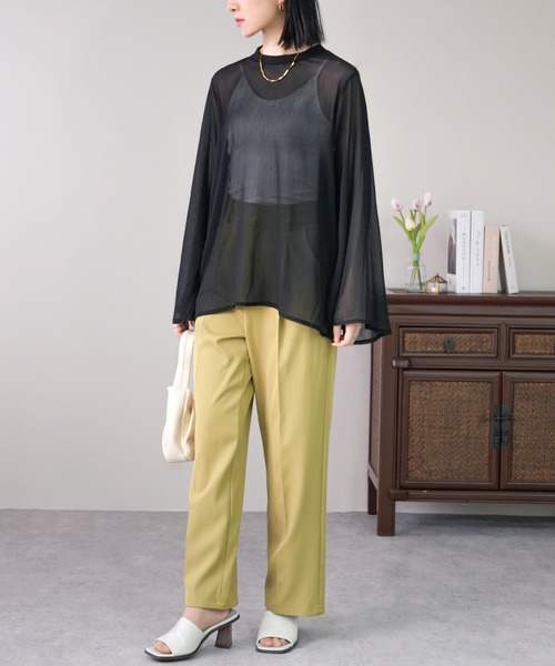 IAMUSE（アイアミューズ）の「スリットスリーブシアーブラウス S0893【IAMUSE】（シャツ/ブラウス・レディース・ミント/ブラック/アイボリー・FREE）」の17枚目の写真