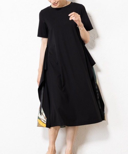 aunt lily(アントリリー)の「後ろプリント切替ワンピース(ワンピース・レディース・ブラック/カーキ・S/M/L/LL/3L)」の2枚目の写真