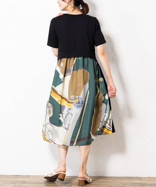 aunt lily(アントリリー)の「後ろプリント切替ワンピース(ワンピース・レディース・ブラック/カーキ・S/M/L/LL/3L)」の14枚目の写真