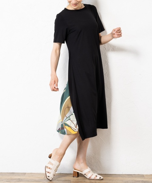 aunt lily(アントリリー)の「後ろプリント切替ワンピース(ワンピース・レディース・ブラック/カーキ・S/M/L/LL/3L)」の4枚目の写真
