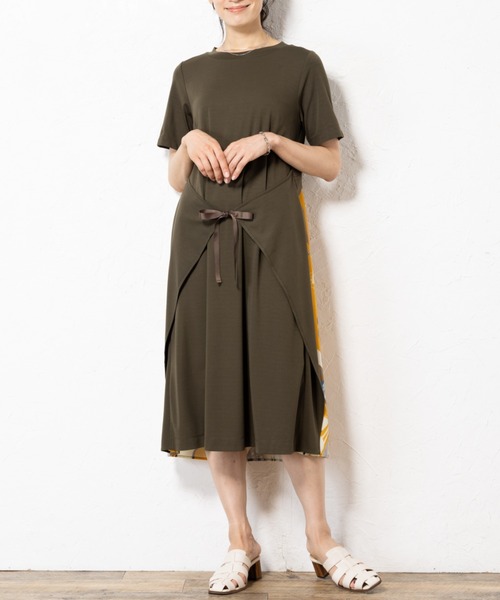 aunt lily(アントリリー)の「後ろプリント切替ワンピース(ワンピース・レディース・ブラック/カーキ・S/M/L/LL/3L)」の7枚目の写真