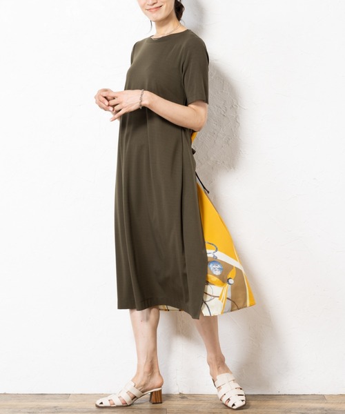 aunt lily(アントリリー)の「後ろプリント切替ワンピース(ワンピース・レディース・ブラック/カーキ・S/M/L/LL/3L)」の15枚目の写真