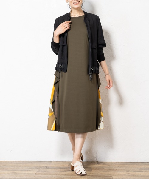aunt lily(アントリリー)の「後ろプリント切替ワンピース(ワンピース・レディース・ブラック/カーキ・S/M/L/LL/3L)」の8枚目の写真