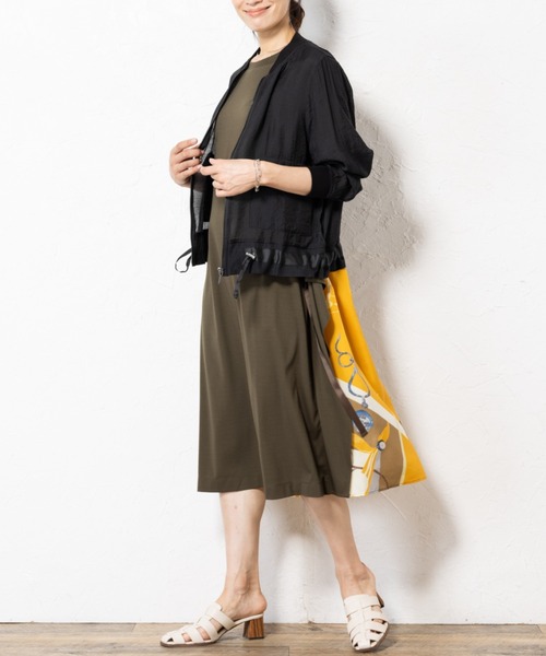 aunt lily(アントリリー)の「後ろプリント切替ワンピース(ワンピース・レディース・ブラック/カーキ・S/M/L/LL/3L)」の12枚目の写真