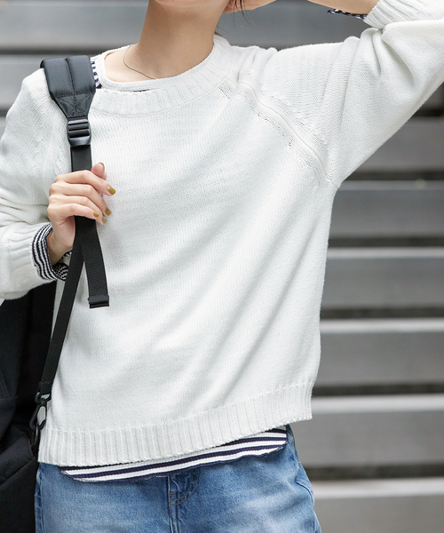 Spick & Span（スピックアンドスパン）の「ジャガードクルーネックプルオーバー（Tシャツ/カットソー・レディース・レッド/ネイビー・FREE）」の14枚目の写真