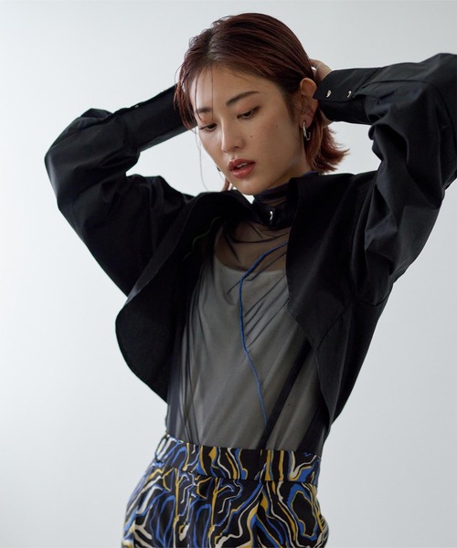 miette（ミエット）の「配色メローカーブラインシアートップス（Tシャツ/カットソー・レディース・ブラック/オフホワイト・FREE）」の13枚目の写真