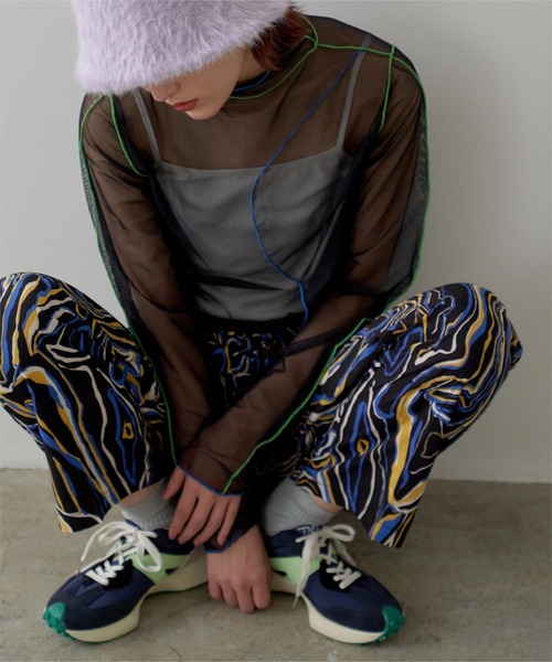 miette（ミエット）の「配色メローカーブラインシアートップス（Tシャツ/カットソー・レディース・ブラック/オフホワイト・FREE）」の18枚目の写真