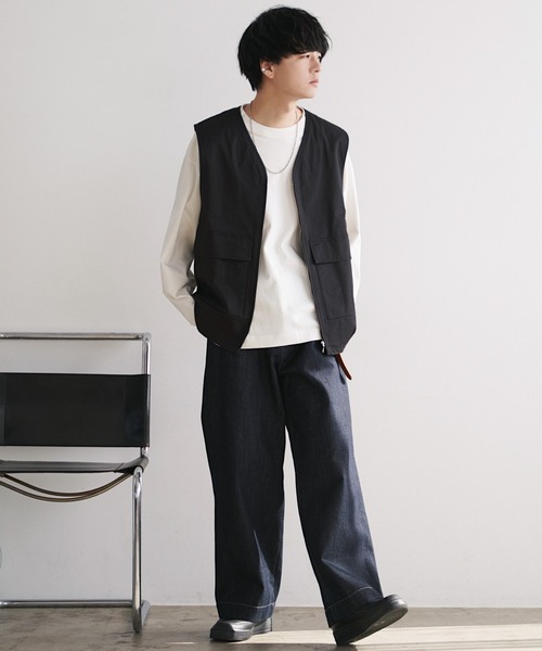 MILITARY ZIP SIDE SLIT VEST（ベスト）｜WYM LIDNM（ウィム バイ
